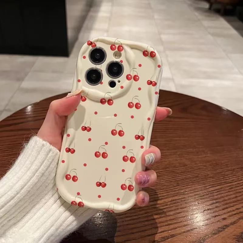 Full screen cherry for iphone17promax mobile phone case apple 15/14 pro Japan and South Korea 13/12/16 explosion