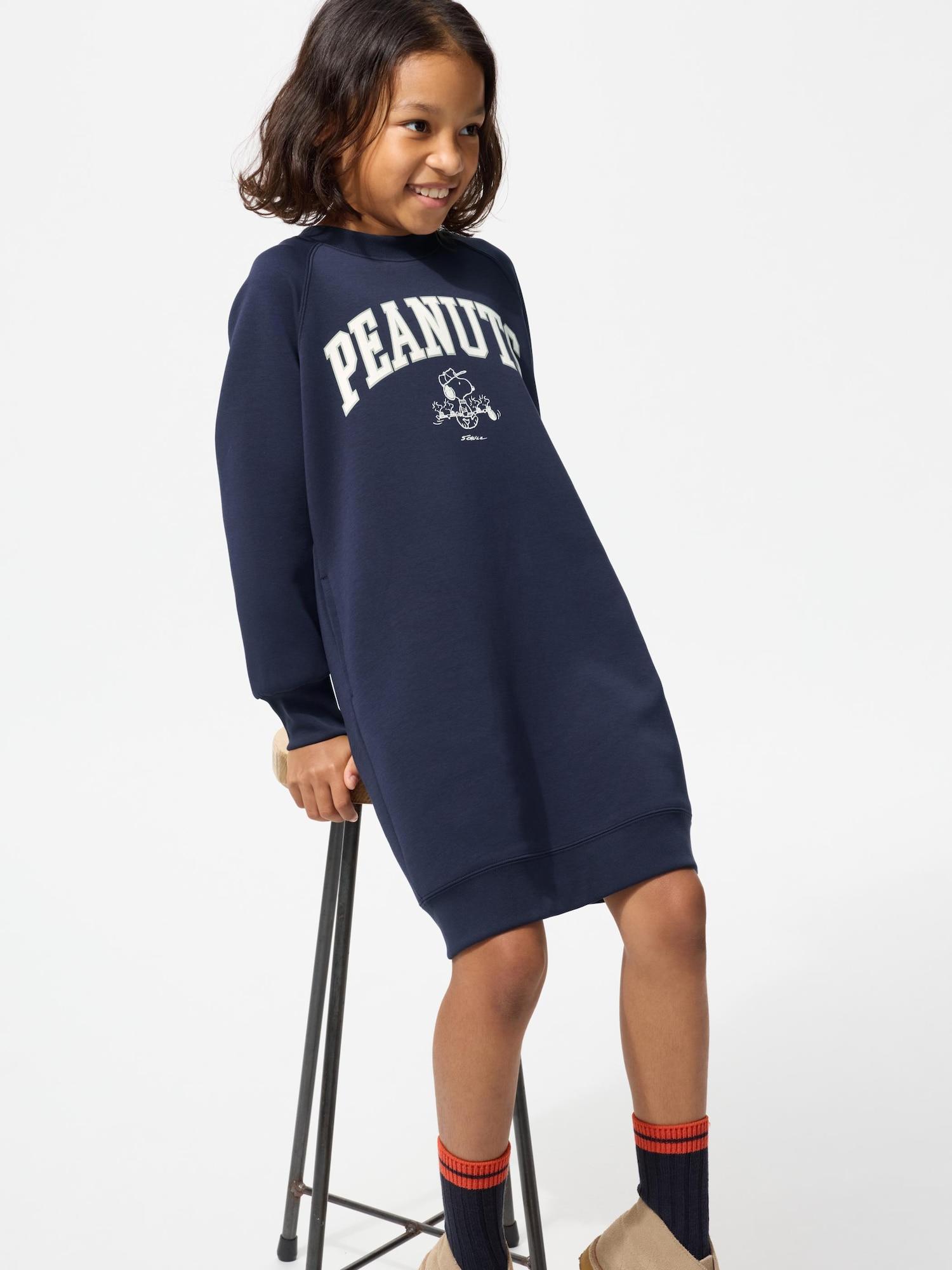 

Uniqlo Девочки Peanuts Сухое свит-платье C 69 NAVY/KIDS 100