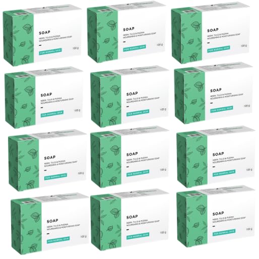 

Soap with Neem, Tulsi and Pudina, Nourishing and Moisturising, for Normal Skin, 100g, Pack of 12