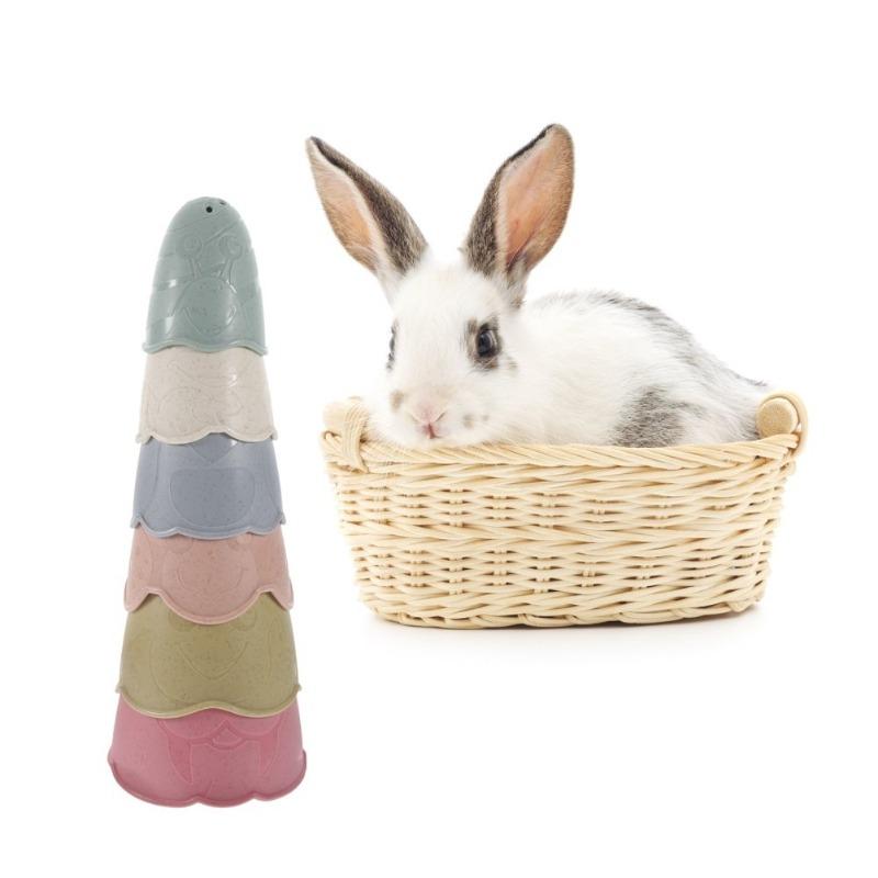 

Bunny Stacking Cups Pet Toys Stackable Rabbit Stacked Enrichment B