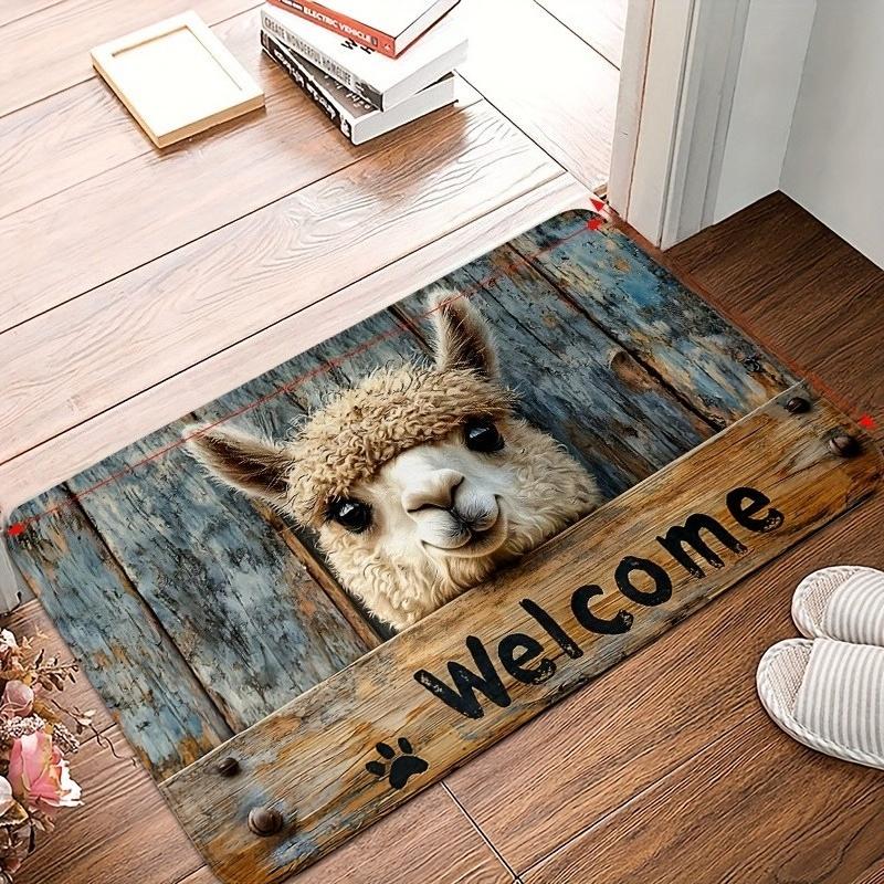 1PC Alpaca Pattern Kitchen Rugs Non-Slip Home Door Mats Pop design Bathroom Rug Bath Mat Carpet for Home Sink Laundry Decor