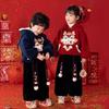 Children's New Year Embroidered Hanfu Set: Thick Fleece-Lined, Tang Suit for Boys and Girls, Festive Spring Festival Two-Piece.