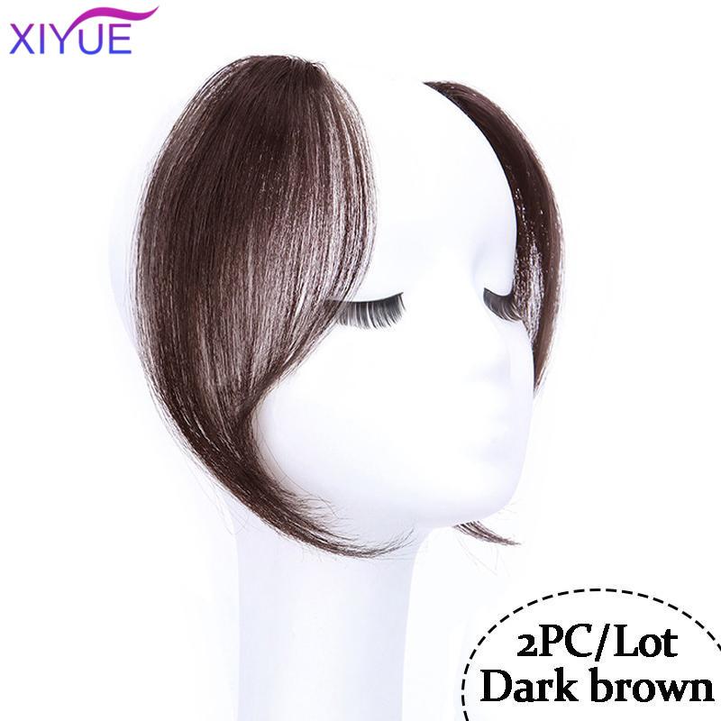 Natural Invisible False Middle-part Bangs Hair Extensions Clip In the Front Side Bangs Synthetic Fake Fringe Hairpiece