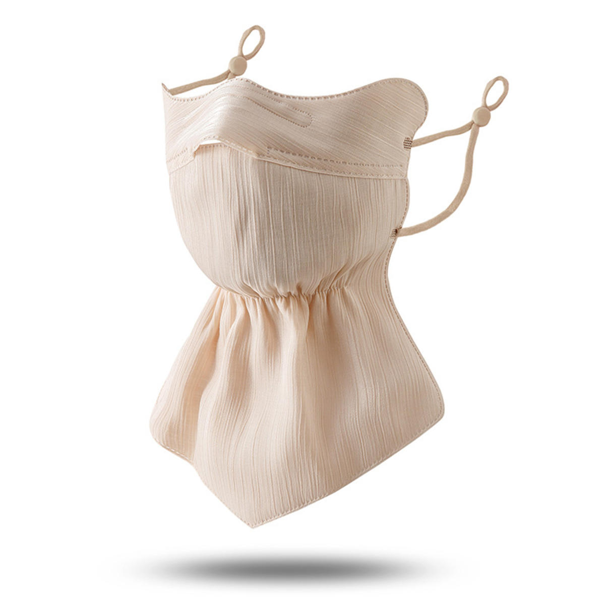 

Summer Mask Face Cover for Women Breathable Sunscreen Mask Bandana Hanging Ear Scarf Protection Neck Dustproof one size бежевий