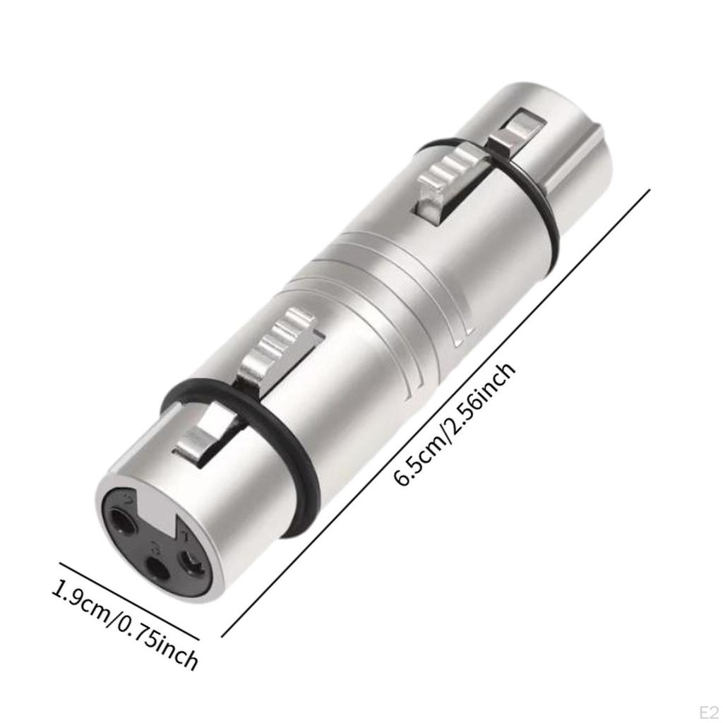 2x XLR Adapters Microphone Line Professional Female To 3 Pin for Live