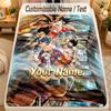 Flannel BlanketDragon Ball Custom Name Text Personalized Soft Warm Throw Blanket Home Decor Gift