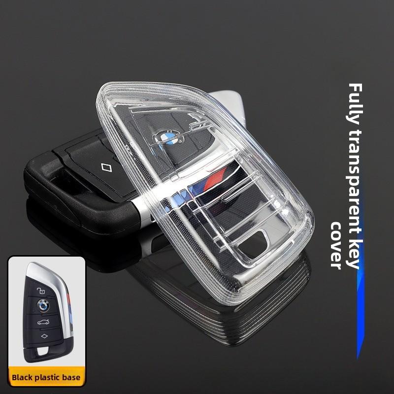 

TPU Transparent Car Key Cover for BMW - Compatible with 1/3/5/X Series, i Models | Black & White Color | Protective Key Fob Case