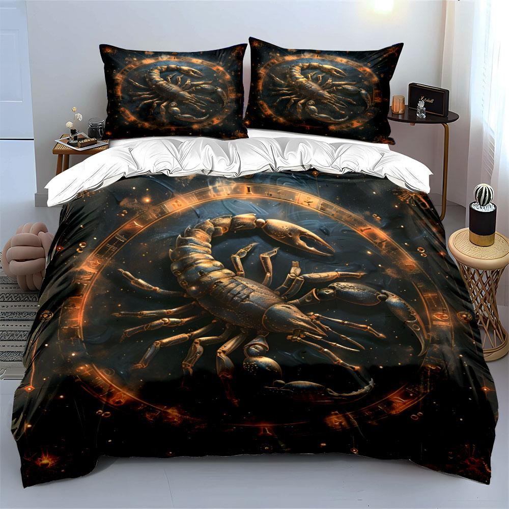 Zodiac Schorpioen Kunst Set Meerdere Maten Kinder- En Volwassenen Slaapkamer Prachtig 3-delige Beddengoed Set, Cadeau