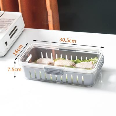 Stackable Refrigerator Storage Box with Lids Removable Food Storage Containers with Drain Fresh-keeping Box Kitchen