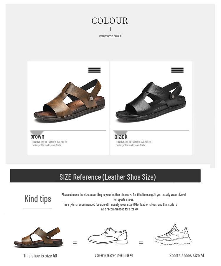 Large Summer Leather Cross-Strap Sandals, Sizes 45-46, Non-Slip Soft Sole Beach Flip-Flops for Men