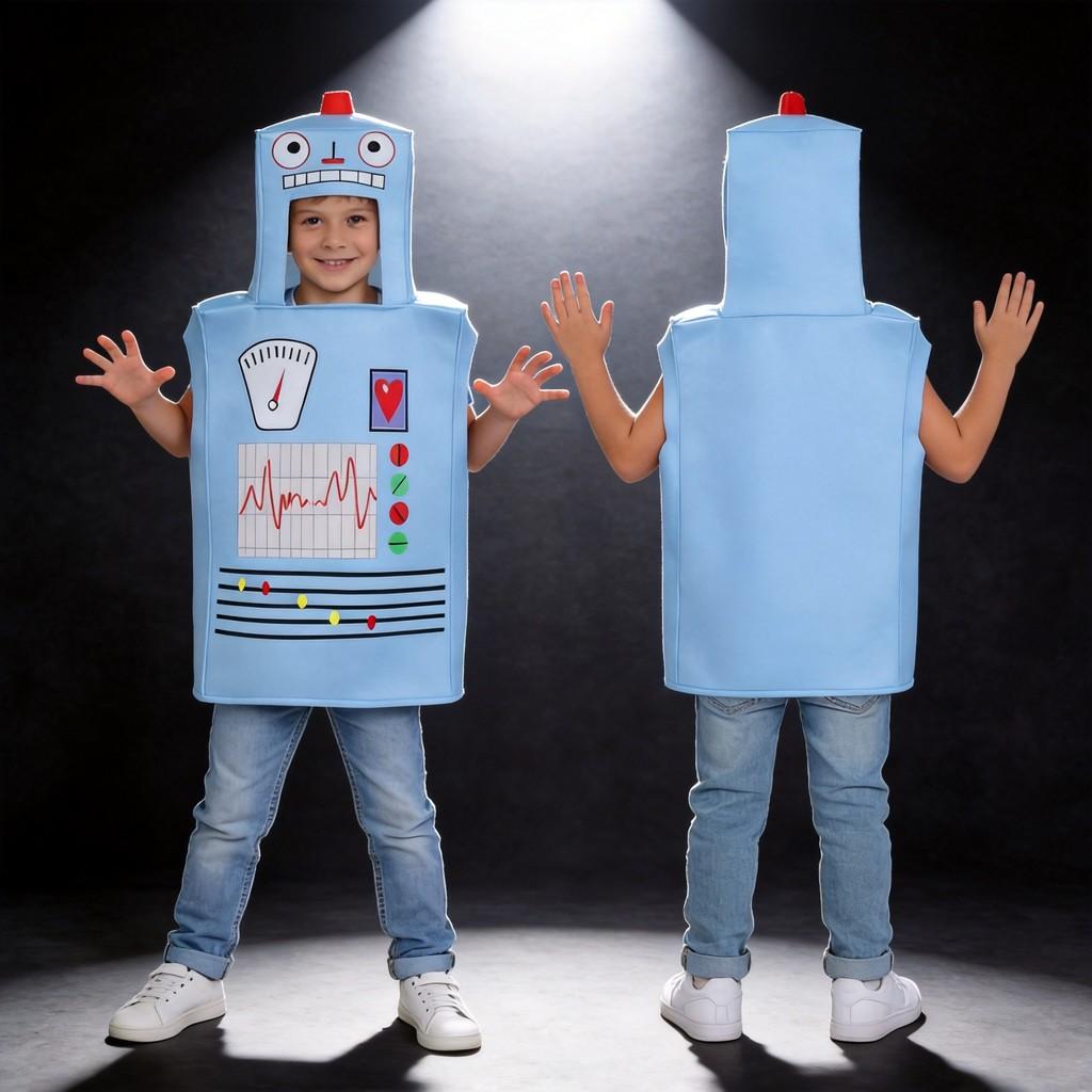 Robot Cosplay Costume For Children With Polyester Fabric For Halloween Role Play