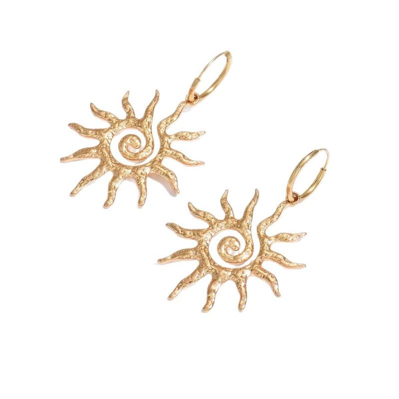 Sunflower earrings jewelry women's light luxury niche high-end earrings alloy accessories new earrings