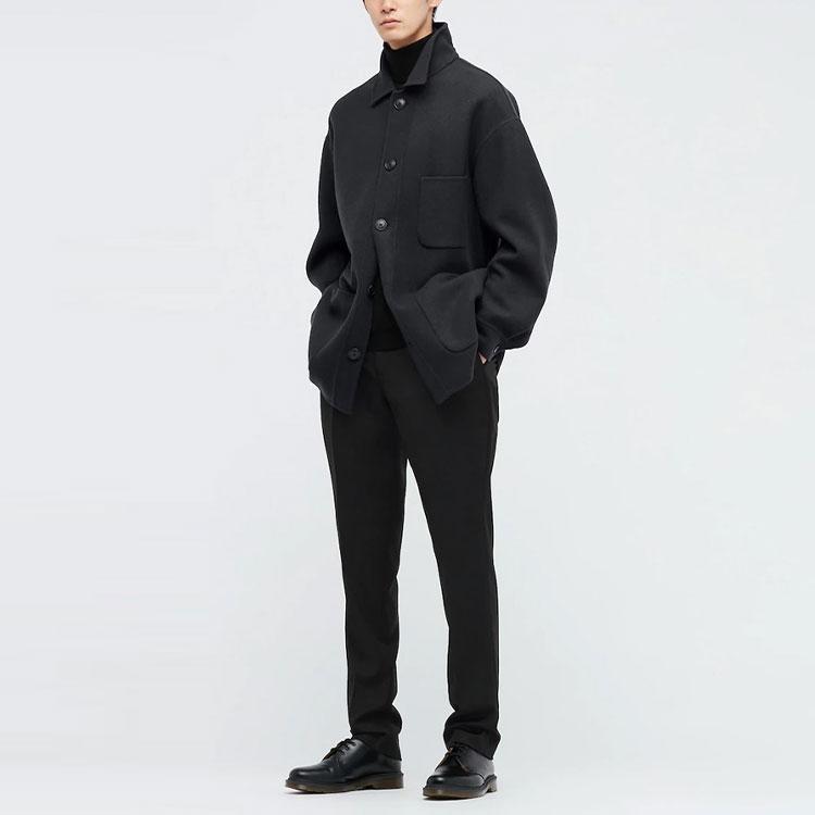 Uniqlo X Jil Sander Solid Color Long Sleeve Jacket Men jackets Black 446359-09
