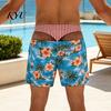 Mens Funny Beach Shorts Men Hairy Butt Shorts, Big Booty Leopard Novelty Illusion Printed Swimwear Print Briefs Design, USA Flag Swim Trunks