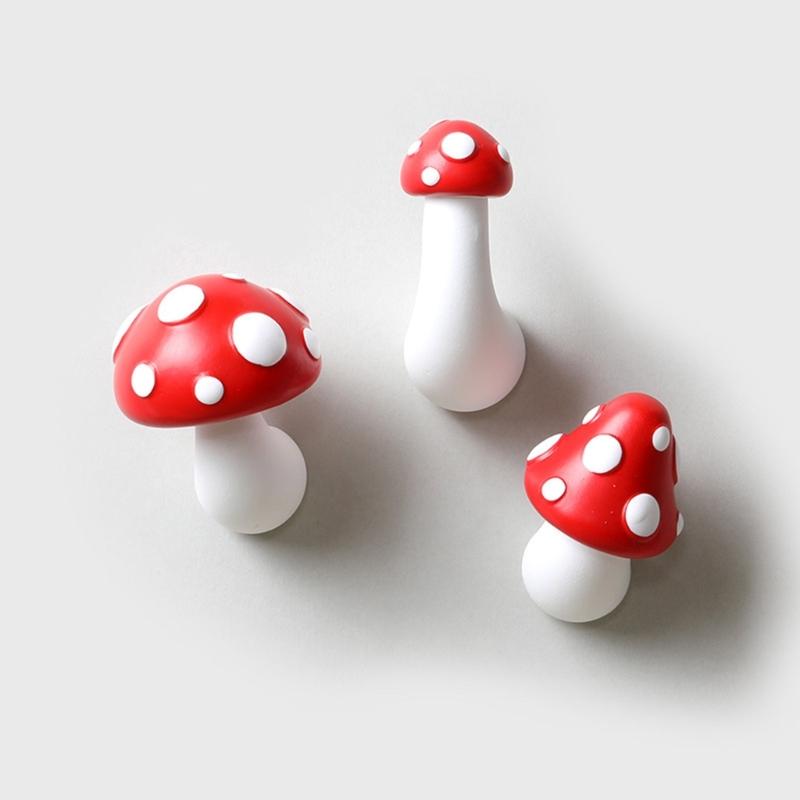Harz Magnetischer Aufkleber Cartoon 3D Roter Pilz Kühlschrankaufkleber Kreativ
