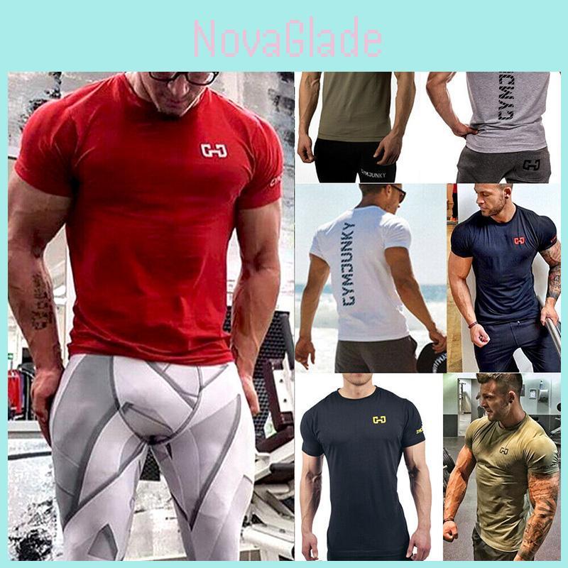 Luxuriöses Herren Tanktop für Fitnessstudio Bodybuilding Muskelkurzarm Lässiges T-Shirt