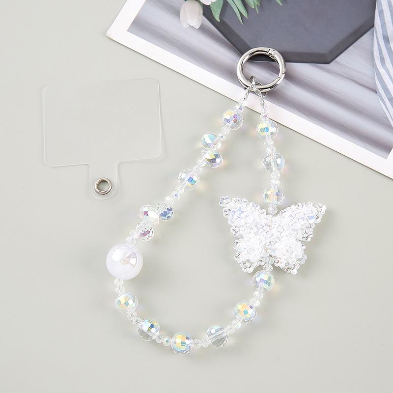 Elegantes Schmetterlings-Perlen-Handy-Lanyard-Charm - Hochwertige Tasche & Handy-Kette