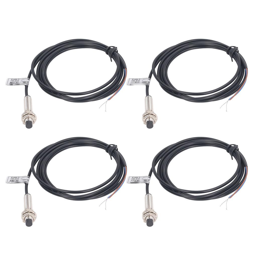 4 Sets 8mm Proximity Sensor Inductive Proximity Switch NPN 2 Wire NC Contact 6?36VDC 2mm Detection