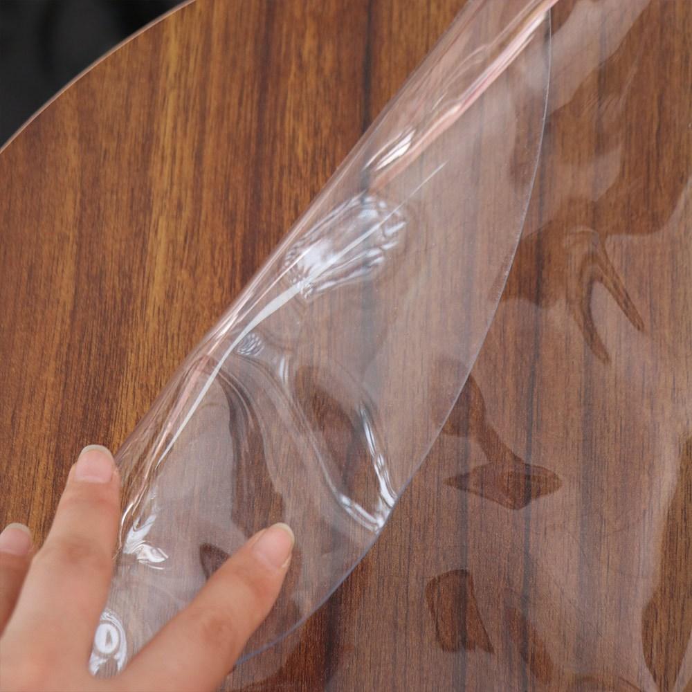 Waterproof Round Transparent Tablecloth PVC Table Pad Dining Table Table Cover Household