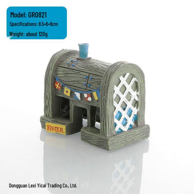 SpongeBob Pineapple House Fish Tank Decoration - Resin Ornament & Hideaway