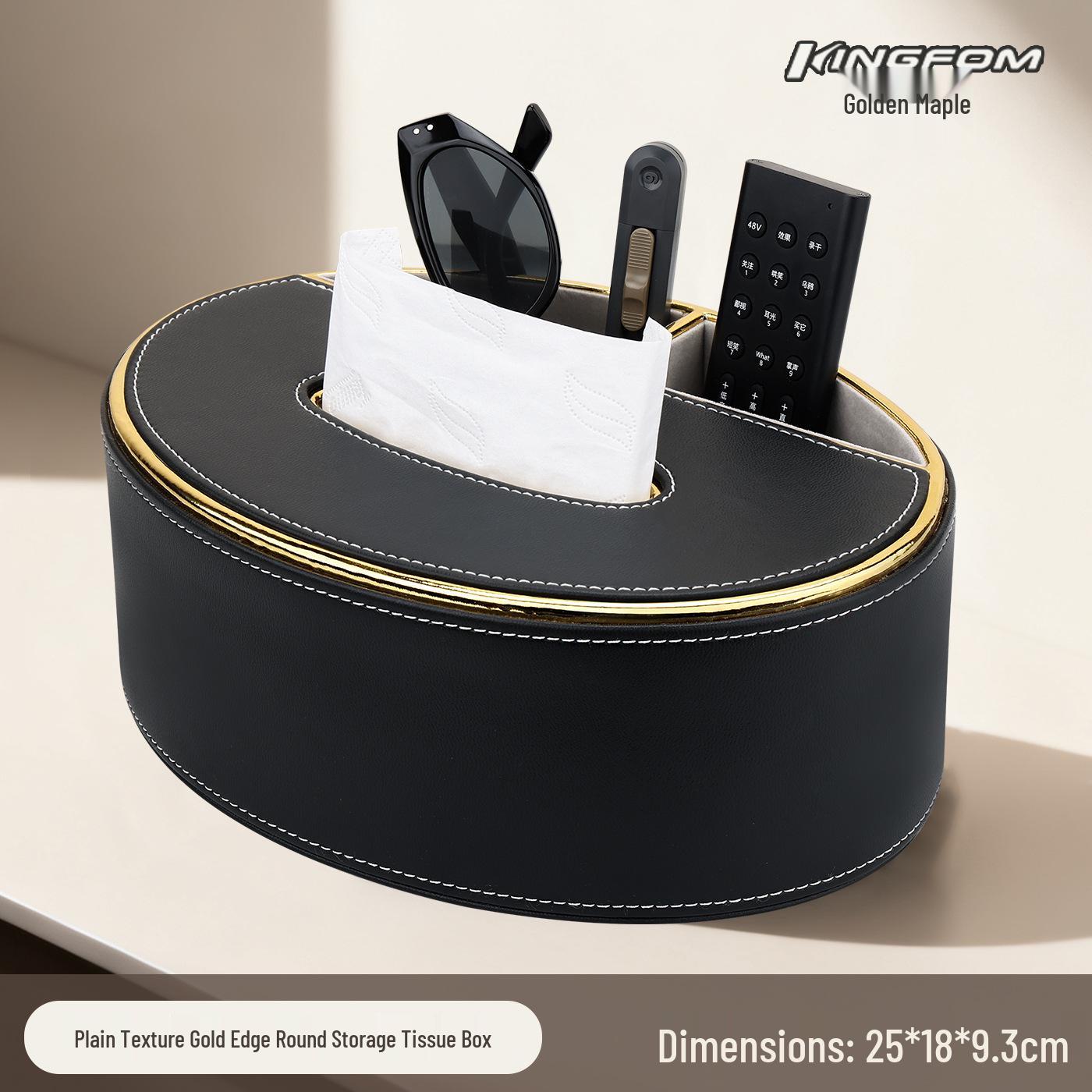 Lux 2025 Round Tissue and Organizer Box for Coffee Table