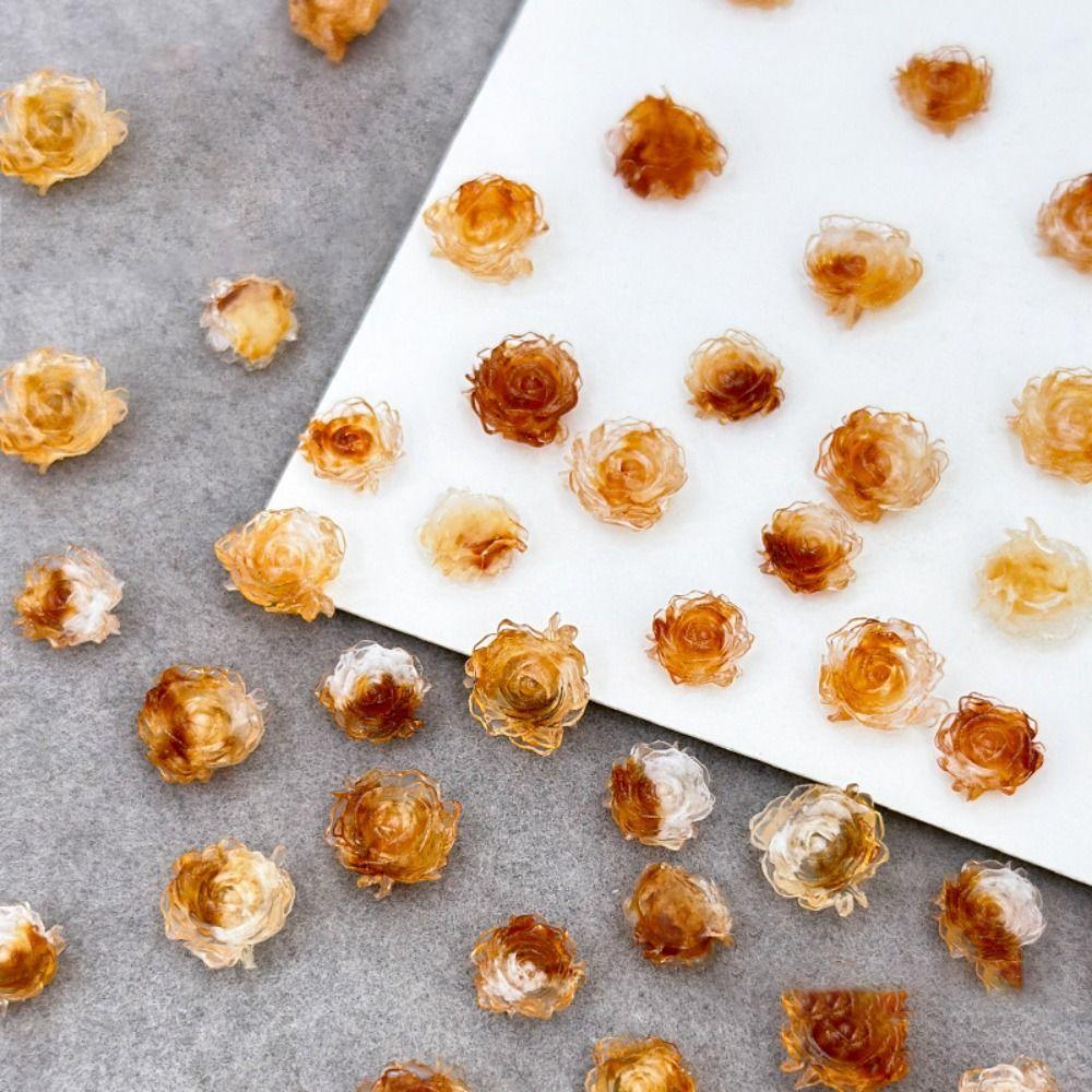 

50 шт. винтажные украшения для ногтей в стиле камелии 3D, аксессуары для ногтей из смолы для женщин 50 pcs style 2