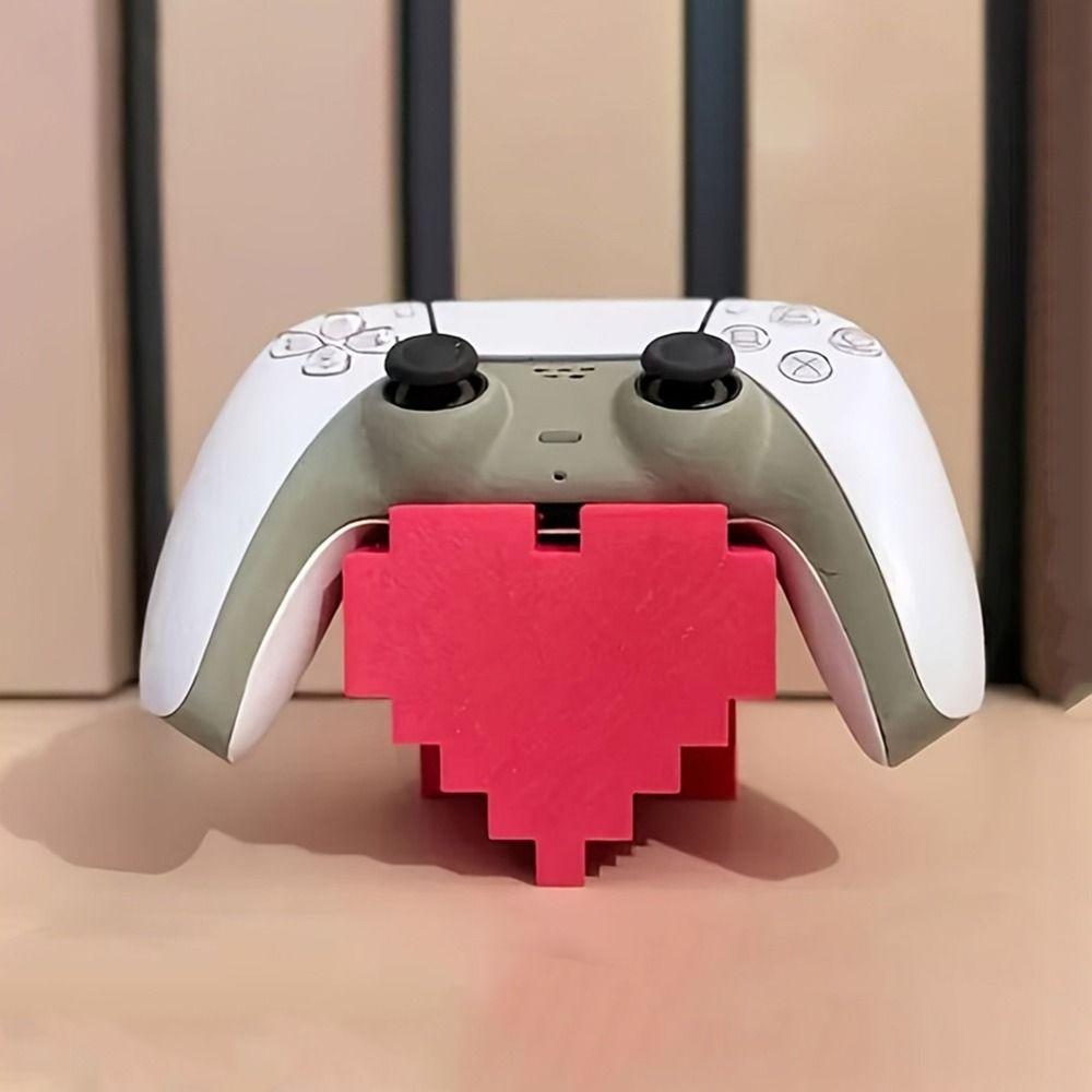 3D Printed Heart-Shaped Game Stand Plastic Prevents Falls Controller Holder Decorative Stable Base Desktop Craft Graduation Gift