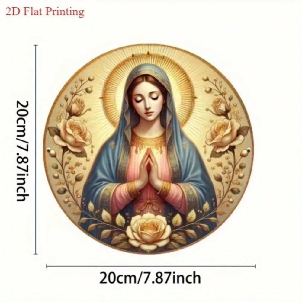 Metal Painting Religious Decor Golden Halo Roses Fade Resistant Church Altar