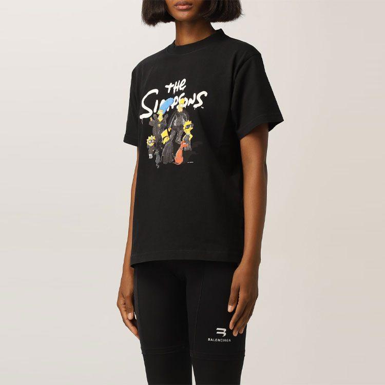 Balenciaga T Shirt Women's Black Regular Fit 670943TLVG70100