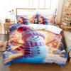 Kawaii Santa Snowman Three Piece Bedding Set Luxury Comforter Set with Queen King Size Including Household Goods Anime Cartoon C