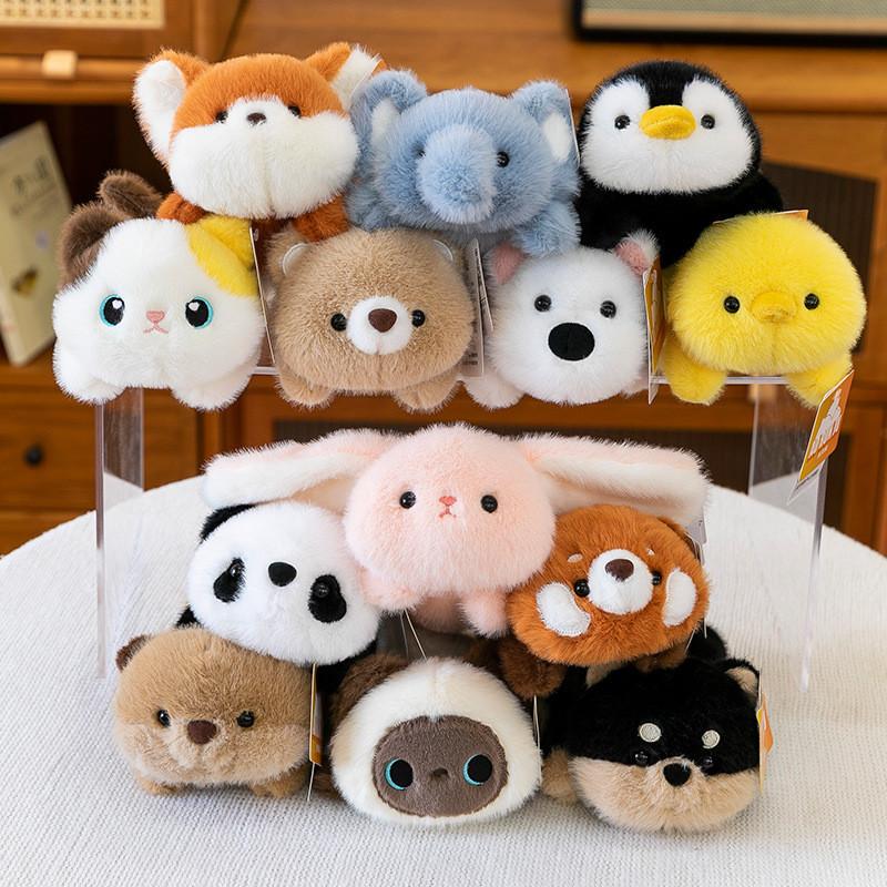 Fox Elephant Penguin Cat Panda Rabbit Cartoon Animal Lying Posture Plush Pendant