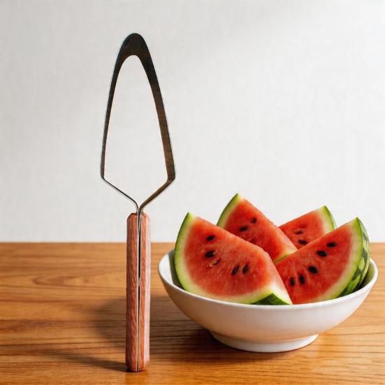 Yousheng Watermelon Cutter Stainless Steel Fruit Slicer with Ergonomic Handle Easy Push-Pull Design Melon Slicer Easy Watermelon Cutting Tool