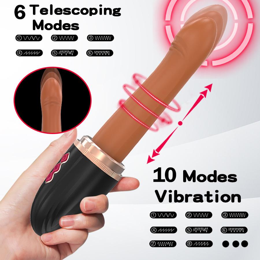 Hands-Free Thrusting Sex Machine for Women - Automatic Suction Cup Mount Vibrator with 10 Vibration Modes, Adult Toy