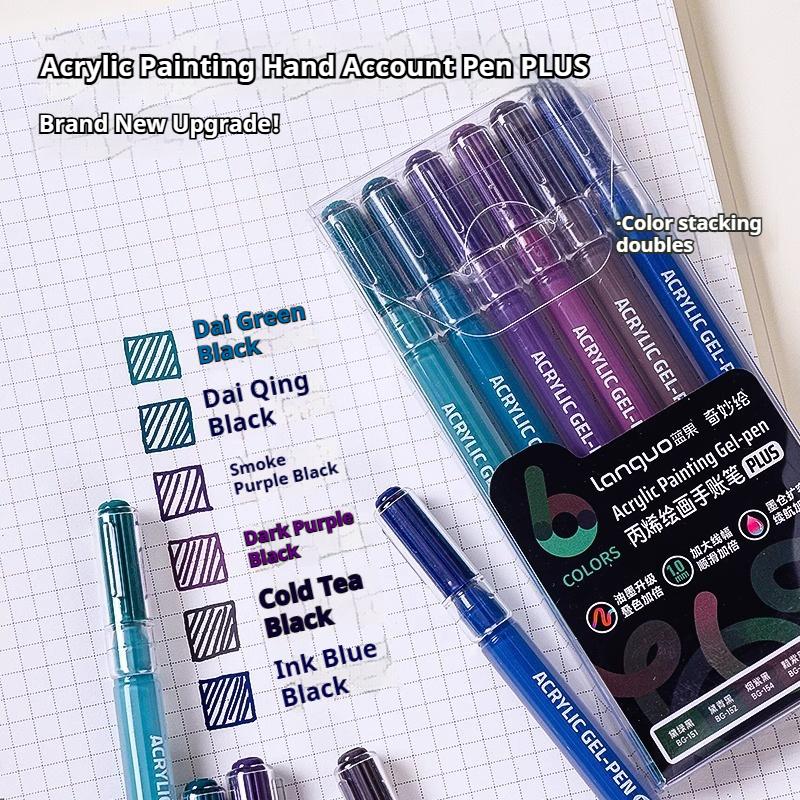 Languo 6/24/36/54/72/90 Colors Acrylic Painting Handbook Pens Multi-Color Gel Pen Student Neutral Pen Writing Marker Stationery