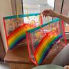 PVC Transparente Regenbogen Schultertasche Wasserdicht Strand Schwimmen Aufbewahrung Handtasche Große Kapazität Einkaufstasche Tragetaschen