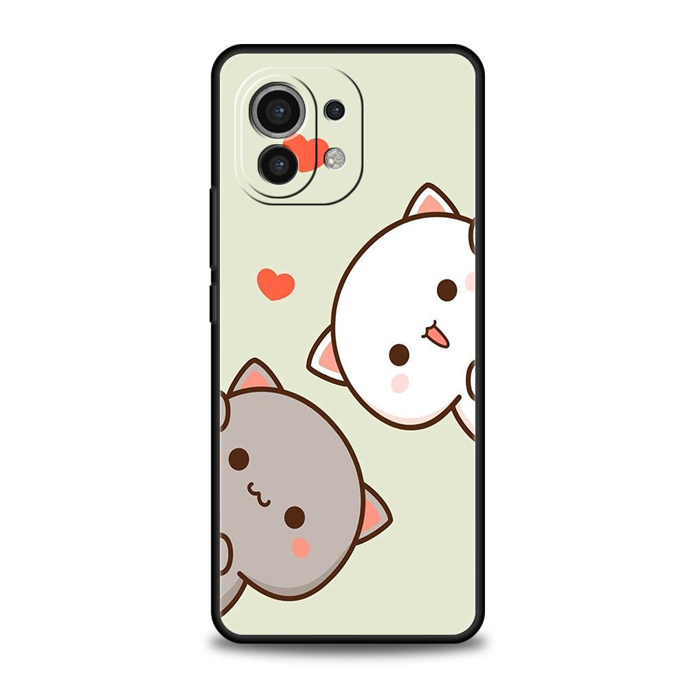 Peach And Goma Cat Phone Case for Xiaomi Poco C51 F3 X3 X4 GT NFC M3 M4 M5 Mi 13 12 11 Ultra 12T Pro Lite 5G Silicone Cover Bags
