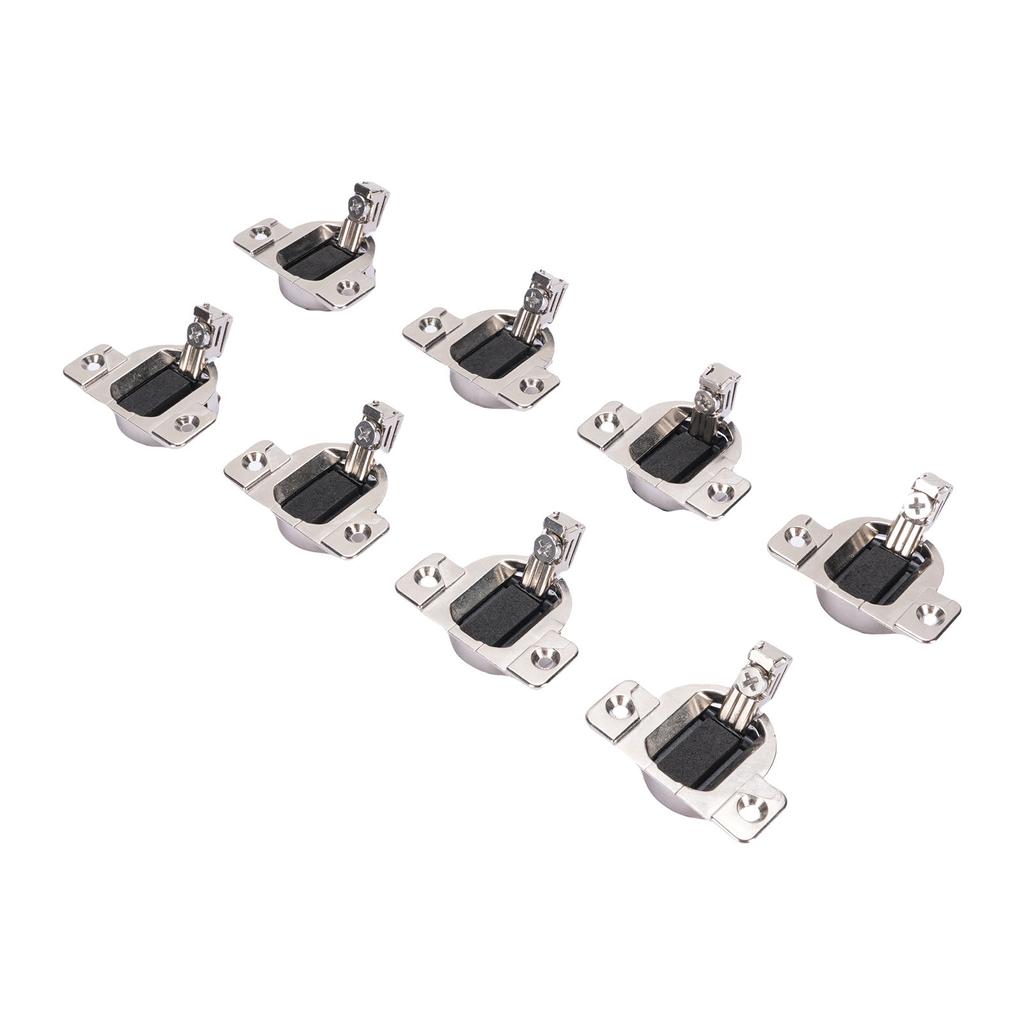 8Pcs 110 Degrees Screw On Self Closing Compact 33 Hinge Zinc Alloy Sturdy Structure Cabinet Door