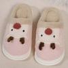Fashion Cute Cartoon Animal Plush Slippers Women Indoor Non Slip Pvc Platform Flurry Slippers Woman Light Bedroom Cotton Slides Female