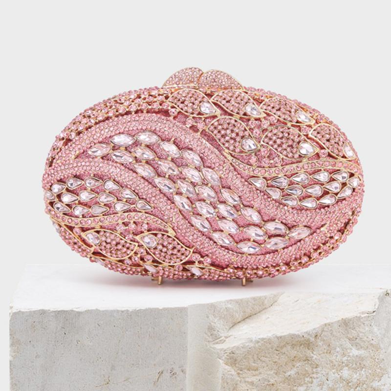 Navy Blue Diamond Evening Clutch Purses Women's Luxury Crystal Handbag WHTUOHENG Formal Stone Clutch Bag For Party Dinner Clutch