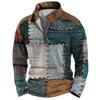 New 3d Zip Polo Shirt Digital Print Men's Street Sports Fashion Sweatshirt