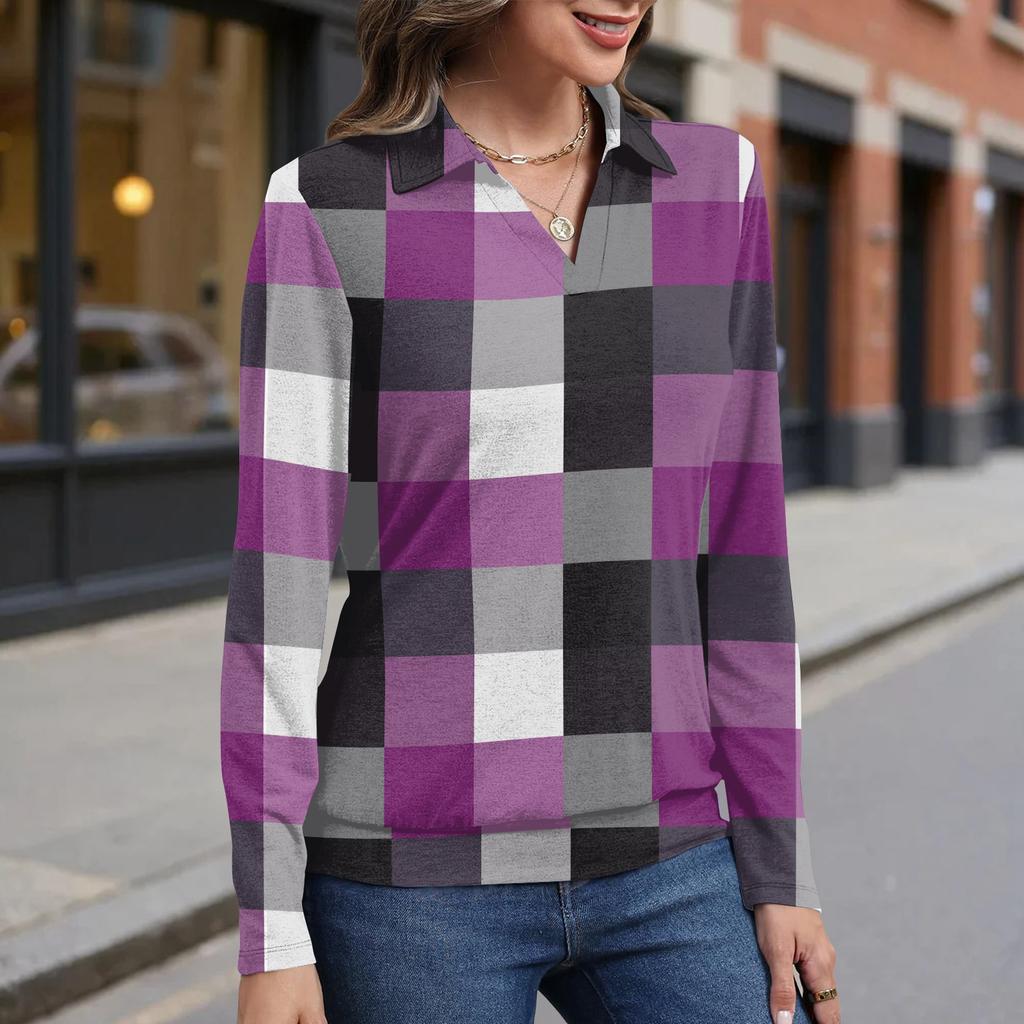 Women's retro printed fashionable long-sleeved top