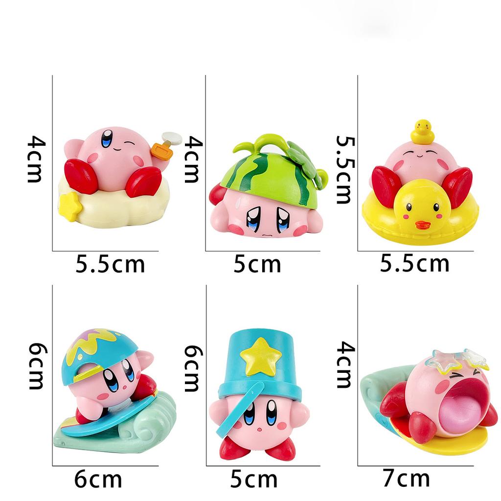 New 8Pcsset Games Star Kirby Anime Figure Cute Cartoon Pink Kirby Mini Figure Decorative Collection Toy For Children'S Gifts