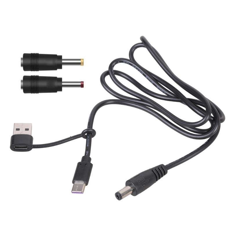 

Charging Cable for USB Type C Input to DC5.5x2.1mm 12V Conversion with 3.5x1.35mm 4.0x1.7mm Connectors Adapter 1