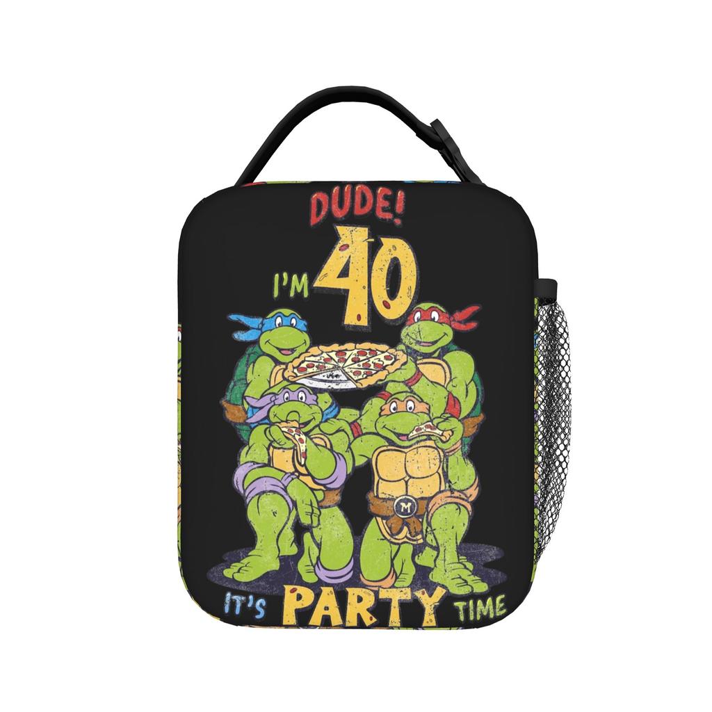 Teenage Turtles Eating Pizza And Skateboarding Insulated Lunch Bag Cooler Bag Meal Container Ninja Turtles Tote Lunch Box