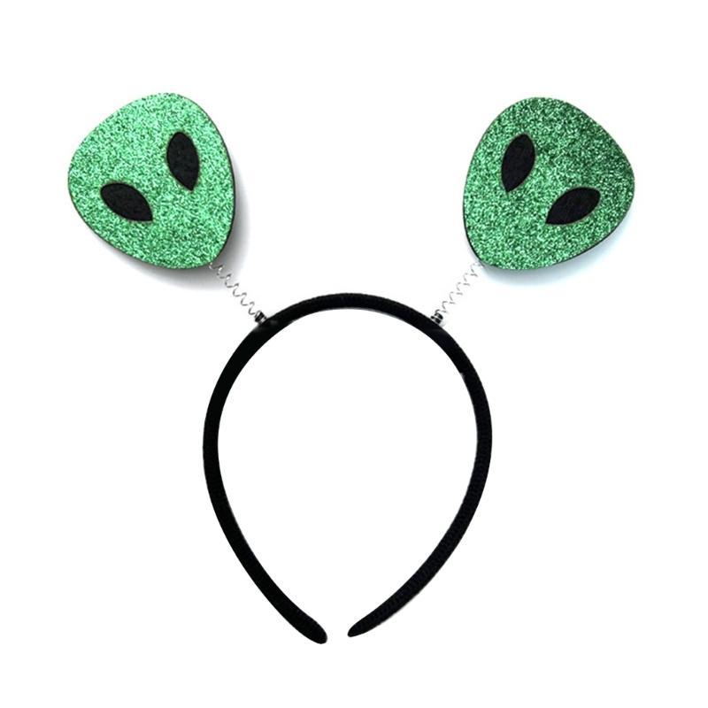 

Cute Bouncing Sequins Alien Hair Hoop Couple Hot Girls Makeup Headband for Performance Halloween Cosplay Hair Supplies 1 зелёный