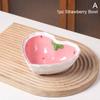 Strawberry Bowl Spoon Plate Set Beautiful Girl Heart Bowl Salad Bowl Dessert Household Tableware