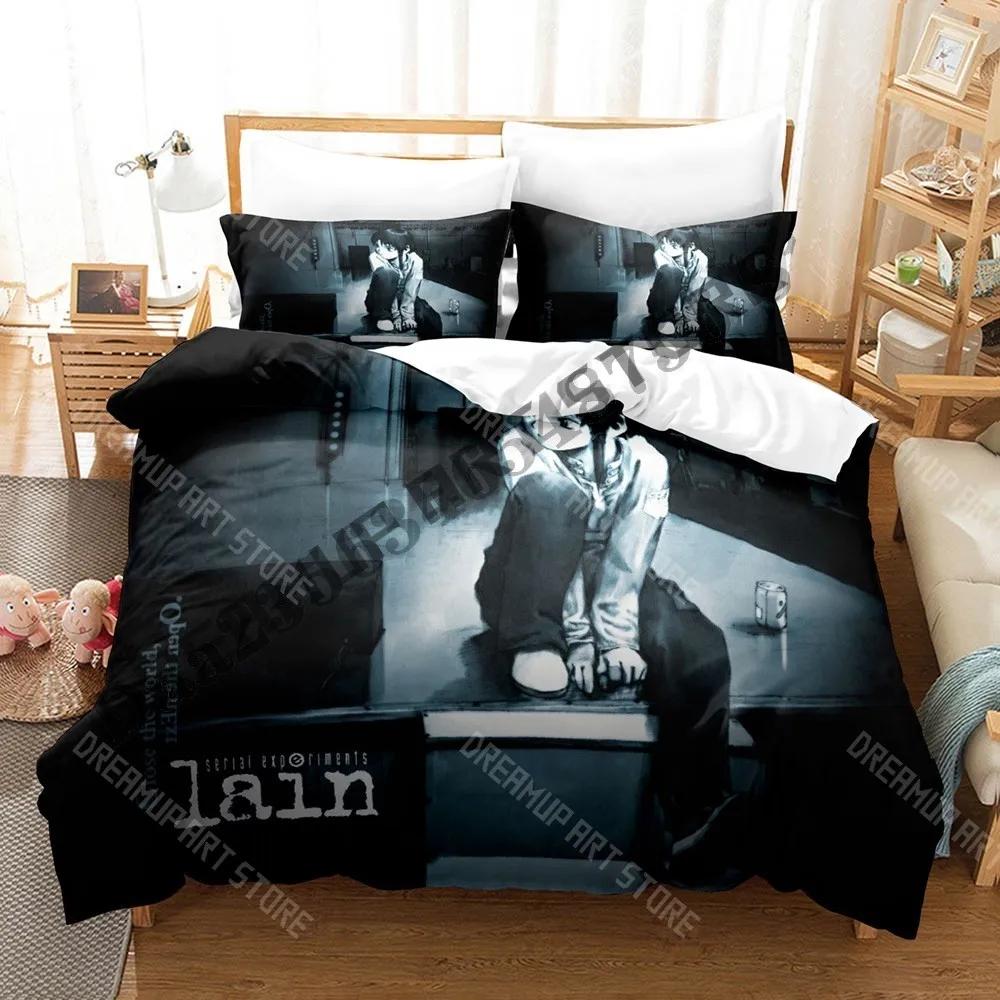 3D Print Serial Experiments Lain Bedding Set Single Twin Full Queen King Size Bed Set Adult Bedroom Duvetcover Sets Anime Bad