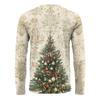 Men's Fashion Printed Round Neck Long Sleeve Bottoming Shirt Top
