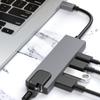 5 in 1 Type C Hub Aluminium Alloy Silver Gray High Speed USB C Dock Multiport Adapter for Type C Device