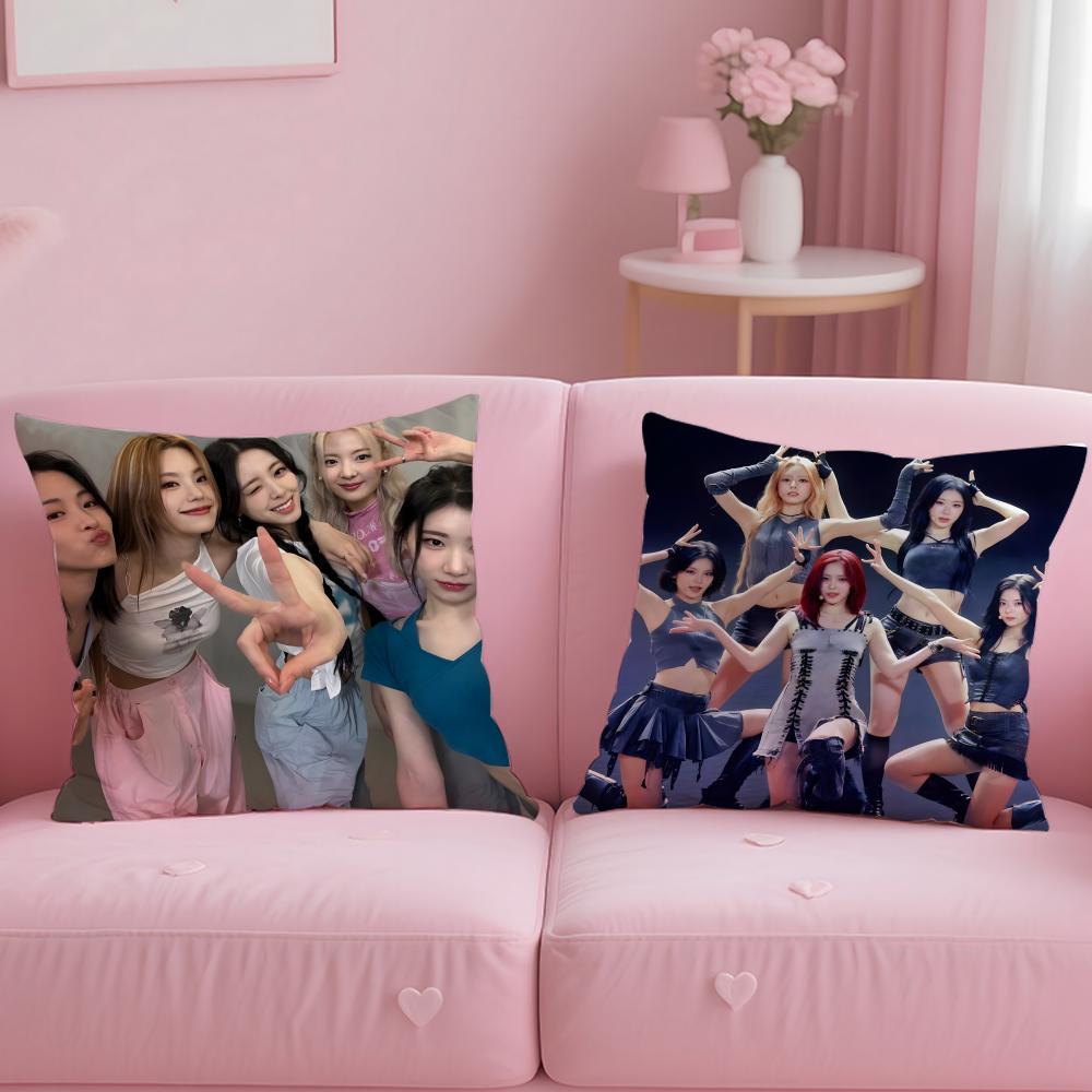Kpop Style Group Itzy Cushion Cover Soft & Easy-Wash Pillow Case – Versatile For Couch, Bed, Travel And Office